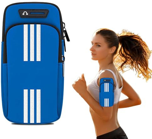 Brazalete Movil Running Deportivo, Brazo Correr Fitness Brazalete, Bolsa el Brazo Deportivo Universal, para Correr, Gimnasio, Viaje (Azul)