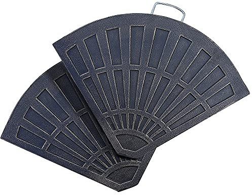 Outsunny Set 2 Pesi per Ombrellone da 28 kg Totali con Design a Ventaglio e Maniglia, Basi per Ombrellone in Resina, 66x47x4.2 cm, Bronzo