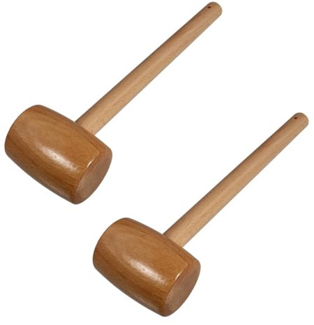 Alipis 2pcs Wooden Crab Hammer Lobster Hammer Beech Wood Lacquer for Seafood Shell Cracking DIY Jewelry Making Kitchen Tool