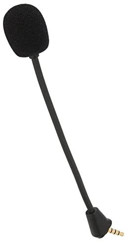 Yechiry Abnehmbares Spielmikrofonersatz, 3,5 -mm -Reduktion -Mikrofon -Ersatz, Einstellbare 360 ​​° -rotierbare Buchse mit Schaumstoffabdeckung für Hyper X Cloud II -WLAN