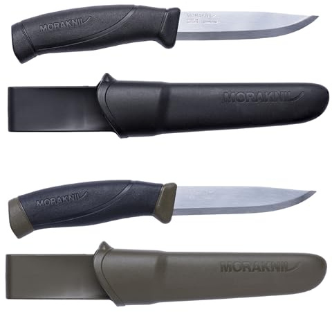 Morakniv Outil de Coupe Mora Companion S avec Étui – Lot de 2 – Acier Inoxydable – 2,5 mm – Usage Utilitaire – Fabriqué en Suède