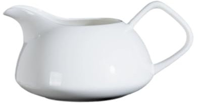 Saucière et service à thé en porcelaine anglaise élégante – Porcelaine blanche simple parfaite pour les réunions de famille – Ustensiles de cuisine élégants et fonctionnels