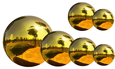 Gazing Ball Garden sfera specchio a sfera in acciaio inossidabile cavo lucido per decorazioni per ornamenti da giardino da casa 6pcs
