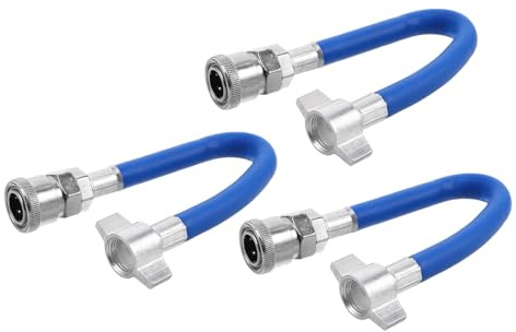 Cabilock Kit de 3piezas Manguera de Inflado para Compresor de Vehículo y Camión Conexión Rápida, Alta Presión y Material de Latón y Goma para Flotas Logísticas