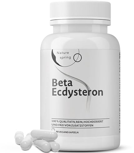 Beta Ecdisterona Cápsulas – 1.200 mg por Dosis Diaria – Extracto de Cyanotis arachnoidea – 98% 20-Beta-Hidroxiecdisona – Ecdisterona Vegetal Premium – Suplemento Alimenticio – Analizado en Alemania