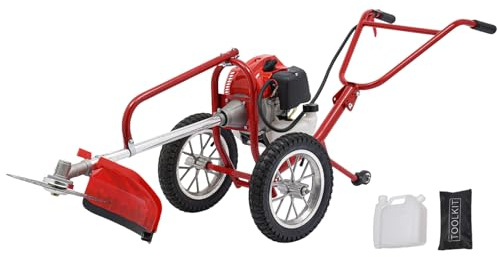 2-takts bensin sopmaskin, 49 ccm manuell sopmaskin manuell sopmaskin snösläde snöslunga, 1 800 W ogräsborttagare ogräsborste för trottoarvägar gräs snö rengöring gräsmatta