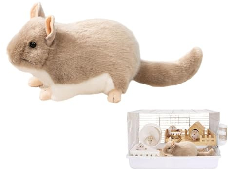 Weiche Chinchilla Plüschtiere Sanfte Kuscheltiere für Kleintiere | Zubehör für Hamsterkäfige für Igel, Schlafhäuser, Verstecke, Nester, Spielzeug, Reisen, Innen- und Außenbereich