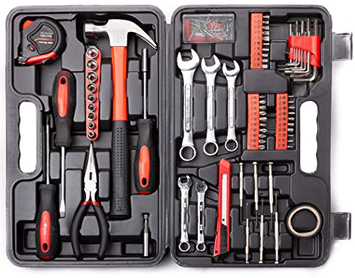 CARTMAN 148-teiliges Werkzeugset - Allgemeines Haushaltswerkzeugset mit Aufbewahrungskoffer aus Kunststoff