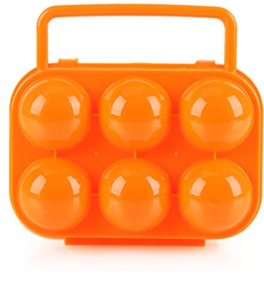 BrilliantDay Acampada Huevera de plástico Plegable, para 6 Huevos, Color Naranja
