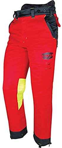 Solidur AUPARE - Authentic Typ A Klasse 1 Kettensägehose - Außergewöhnlicher Komfort und Schutz - Größe 4XL - Rot