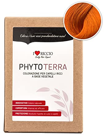 I Love Riccio PhytoTerra Colorazione per Capelli Ricci a Base Vegetale, Colore Capelli Naturale, Tonalizzante Capelli Ricci, Ravviva e Rafforza i Riflessi, Nuance Albicocca, 80 g