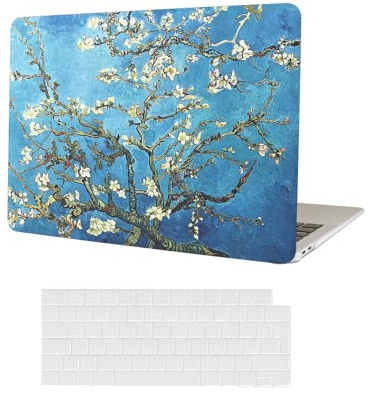 AUSMIX Kompatibel mit MacBook Air M3 M2 13.6 Zoll 2024-2022 Freisetzung A3113 A2681 Clip Retina Display und Touch ID, Mac Air 13 2022 Hülle, Kunststoff Hartschalenhülle & Tastaturabdeckung,Blume