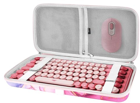 Funda para Teclado Geekria 75%, Estuche de Viaje de Concha Dura para Teclado portátil de 84 Teclas, Compatible con Logitech Pop Keys mecánico, Keychron K2, MX Mechanical Mini