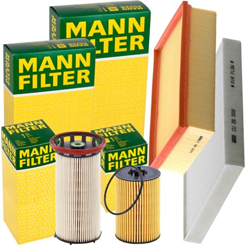 Mann Inspektionspaket | CU26009 (LA888)+C30005,(LX3502)+HU7020Z+PU8028 passend für A3 8V Golf 7 Passat B8 1.6+2.0 Tdi