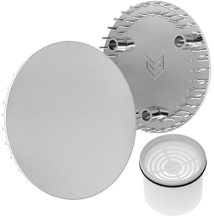 Set di copertura e tubo per scarico doccia, Ø 115 mm, compatibile con il set di scarico Viega Tempoplex a partire dall'anno di costruzione 2006, per piatto doccia con foro di scarico Ø 90 mm