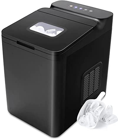 NVYAZJ 1.5L Portable Compact Ice Maker, 125W Countertop Ice Making Machine with 2 Sizes of Bullet Ice Self-Cleaning 9 Cubes Ready in 6 Mins, Specialty Kitchen Appliances