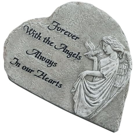 Happyyami Statue Ange Cœur en Résine pour Monument Commémoratif Extérieur