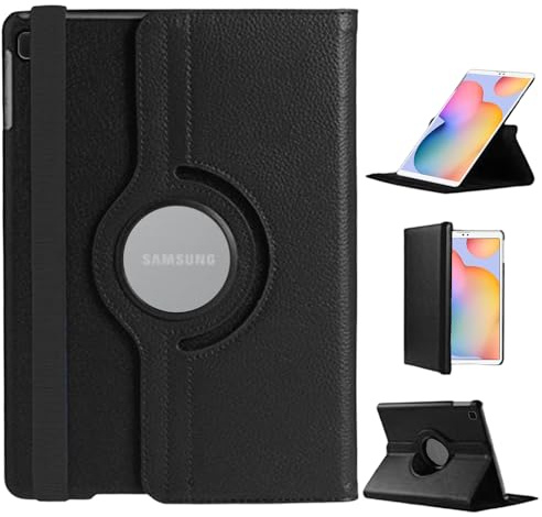 For Samsung Galaxy Tab S6 Lite 10.4 inch Case 360 Rotating Stand | For Samsung Tab Case 10.4 inch 2024 2022 2020, Smart Folio Protective Tablet Cover, BLACK