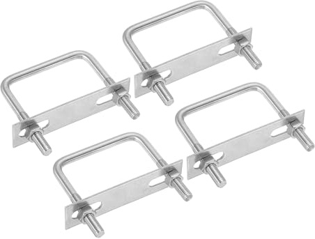 PATIKIL Kit Bulloni A U Quadrati M8x70x70mm, 4 Pezzi Bulloni A U Quadrati In Acciaio Inox 304 Con Piastre Di Supporto E Dadi Per Sci Telaio Barca Rimorchio