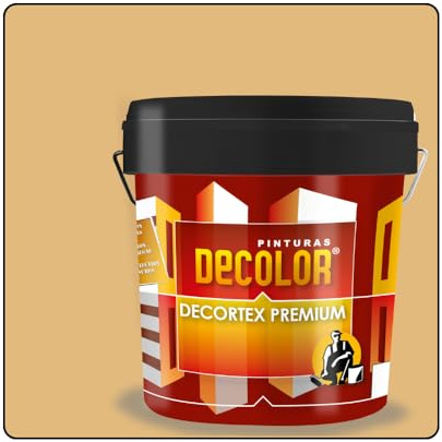 PINTURAS DECOLOR DECORTEX LISO PREMIUM - Pintura revestimiento impermeabilizante para fachadas. (4 litros). CANELA
