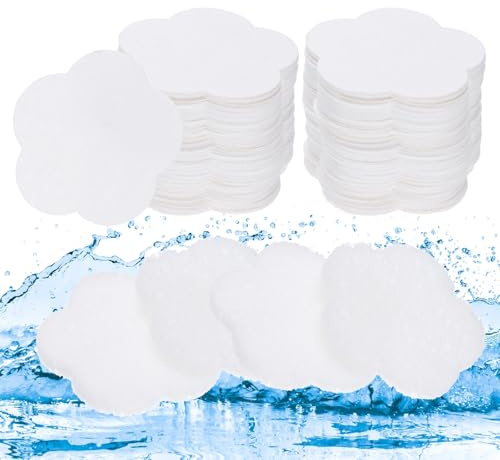 sourcing map 120 Count Compressed Facial Sponges Flower Face Cleansing Sponges Pads for Daily Skincare Routines At home, Kitchen, Travel, White