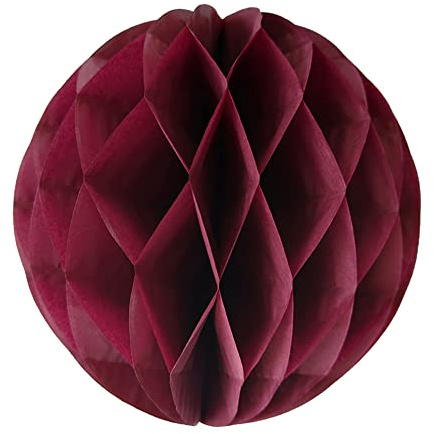 Anevous 10er Papier Pompoms Deko, Papier Wabenball Dekoration, Seidenpapier Wabenbälle Set Dekorpapier Wabenbäll, Pompoms Basteln für Geburtstag Hochzeitsfest Baby Dusche, Party Dekoration,Weinrot