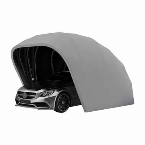 Tenda da auto portatile per garage, tettoia per auto, tettoia per auto in acciaio inossidabile grigio, tenda da sole pieghevole e retrattile per auto, garage pieghevole mobile, L5,5 m*W 2,5 m*H 2,3 m