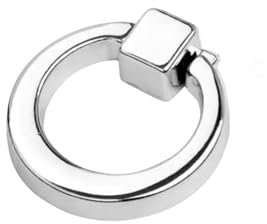 PEKMAR Antike Schrankknöpfe und -griffe, Retro-Schrankknöpfe, Ringschrankgriff, runder Schubladenkommodenknopf, Vintage-Möbelbeschläge, A Silber