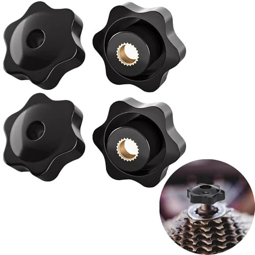 CALLYSONIC Sterngriffmutter M8, 4 Stück Flügelmutter m8, Innengewinde Klemmknopf,m8 Flügelmutter, flügelmutter,Rändelmuttern für Maschinen, Industrie, Möbel, elektronische Geräte (Schwarz）