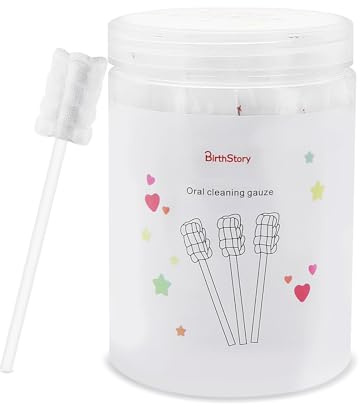 Wieat Baby Oral Cleaner, 30 Pcs Disposable Soft Gauze Infant Toothbrush, White, No Power, Manual, Soft, Cotton, Portable, Babies, Toothbrush