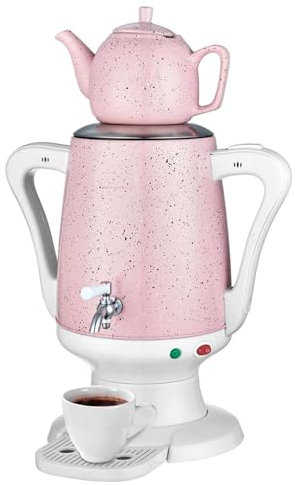 Bouilloire et infuseur à Double Pot, capacité de 4 litres pour Bouilloire et 1 Litre pour théière, arrêt Automatique et Protection Contre l'ébullition à Sec, pour thé Russe et Turc
