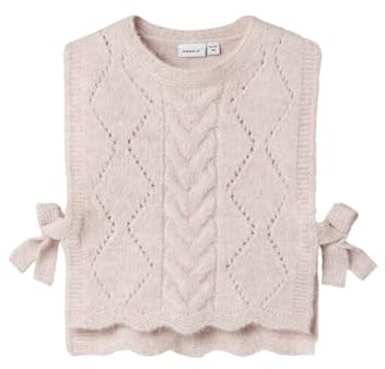 NAME IT Knit Vest Nmflea-Gilet in Maglia, Lilla Burnished, 110 Bambine e Ragazze
