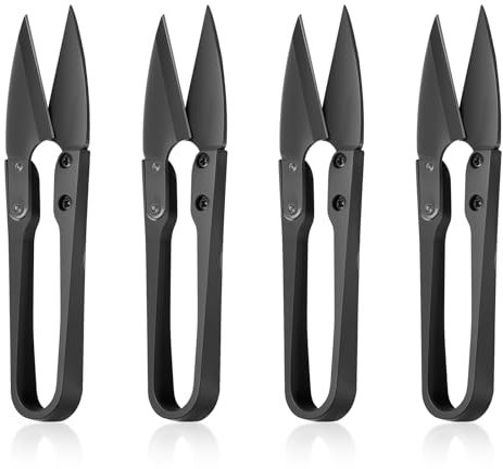HJZHII 4 Stück Ernteschere,Gartenschere,Trimmschere Mini Bonsai Schere Gartenschere Klein Pflanzenschere Grow Zubehör Nahttrenner Beschichtete Premium Edelstahl Rosenschere Bonsaiwerkzeug Fadenschere