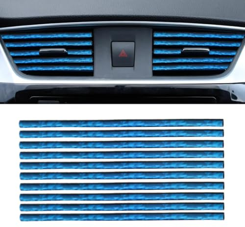 YAPKOLV 10 Piezas Decoración para Rejillas de Ventilación del Coche, para Rejillas de Aire Acondicionado, Accesorios para el Interior del Coche, Multicolor para Rejillas de Ventilación (Azul)