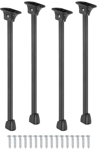 QUARKZMAN Klapptischbeine, 4 Stück 35cm (13,8) Metall Klappbare Tischmöbelbeine mit Gummischutz Laptop Schreibtischbeine Ersatzbeine für Schrank Sofa Stuhl Bett, Schwarz