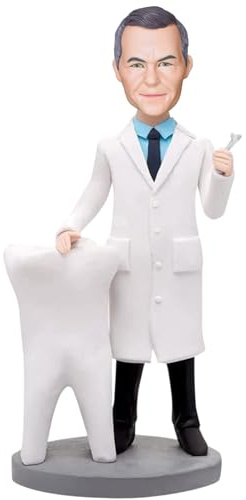 Individuelle Wackelkopf-Figuren für Zahnarzt, handgefertigt, Wackelkopf-Figur, Statue, Puppenskulptur aus dem Bild, hohe Ähnlichkeit, lustiges und einzigartiges Geschenk