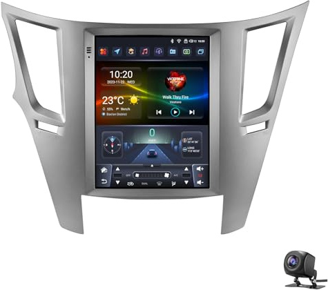 Bilradio för Su-baru Outback lmpreza Legacy 2009-2014 Android 15 Stereo 9'' Pekskärm GPS Navi med trådlös CarPlay Android Auto Mirror Link WiFi BT FM/RDS/EQ Backupkamera(Color:S4)