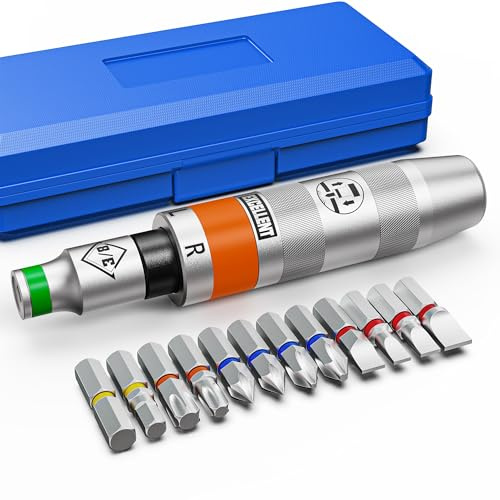 Arwealxs Juego de 13 Destornillador de Impacto, 3/8 Pulgada Destornillador Impacto Manual, Destornilladores Impacto, Automóviles, Máquinas Mantenimiento