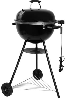GREGMAN Roast 60 Barbecue Électrique & Charbon 5 kW | Gril Hybride Extérieur avec Couvercle | Thermostat | Ventilation | Moins de Fumée | Facile à Nettoyer | Terrasse Jardin Balcon