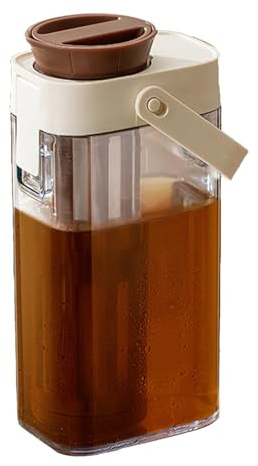 Cold Brew Coffee Maker, 1L Iced Tea Coffee Brewer, Leak-Proof Glass Jar with Handle Lid, 9.06x4.96x3.5 Inches, Beverage Pitcher for Lemonade, Fruit Drinks, and Kitchen Use