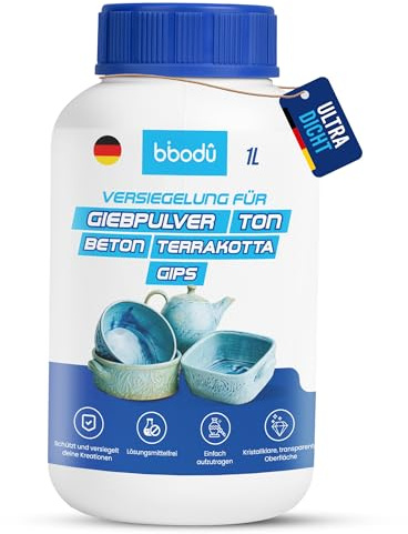 BIBODU Scellant Céramique 1L | Imperméabilise l’Argile, le Plâtre et la Terre Cuite | Scellant Argile Imperméable sans Solvants