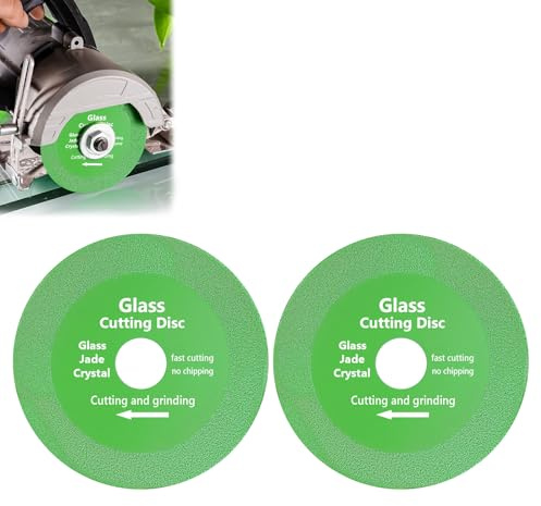 Flintronic Glass Cutting Disc, 2PCS 100mm Diamond Saw Cutting Blade Angle Grinder Glass Tile cutting And Polishing, Grinding Rotary Tool Accessories for Jade, Crystal, Wine Bottles (Green)