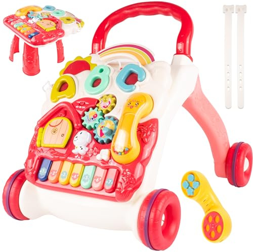 MalPlay Baby Lauflernwagen, Lauflernhilfe Kinderschieber Spielzeug Multifunktion, Kleinkinder, Baby Walker Spielzeug für Kinder, Spiel- und Laufwagenmusikalisches Aktivitäts