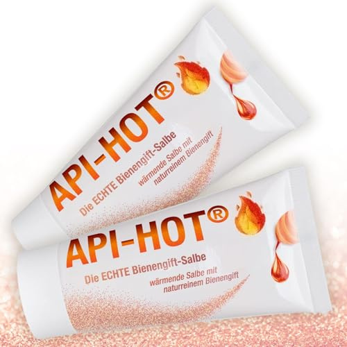 API-HOT - Die ECHTE Bienengiftsalbe, mit naturreinem Bienengift, 2 x 50 ml | Seit 1844 das Original aus Deutschland, API-HOT, wärmendes Hautgefühl mit Capsaicin & Allantoin, Muskel- & Gelenkpflege