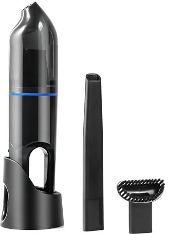 Aspirapolvere Portatile Senza Fili con Aspirazione Regolabile a 3 Velocità, Bocchette 3 in 1 per Peli Di Animali Domestici e Auto, Aspirapolvere Portatile Leggero, Dimensioni Compatte, Nero