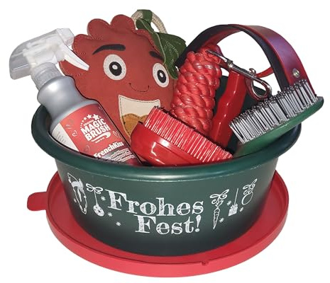 Brama West Weihnachtsgeschenkset für Pferdeliebhaber | Pflege & Zubehör für Pferd & Reiter | Limitierte Weihnachtsedition Raspberry groß