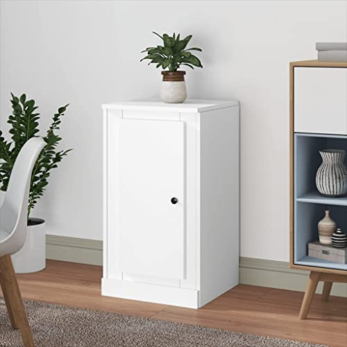 Frdhee Armario pequeño de almacenamiento, aparador, color blanco, 37,5 x 35,5 x 67,5 cm, material de madera, para salón o cocina