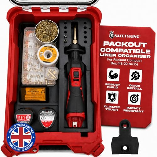 SAFETYKING® M12 Soldering Iron Liner Compatible With Milwaukee Packout Compact Box (48-22-8435) Precision Rigid Insert for Organizer (Insert Only, Tools & Box Not Included)