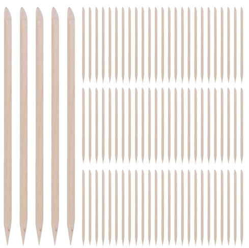 Healvian 300 Pièces Bâtonnets en Bois pour Repousse-Cuticules Double Embout 15 CM – 300 Pièces – Outils de Manucure et Pédicure pour Nettoyage des Ongles, Dissolvants pour Cuticules,