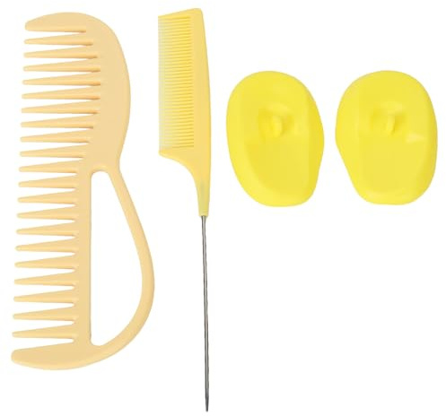 Kit de tinte para el cabello, peine ergonómico de dientes anchos, cubiertas de silicona para los oídos, protectores de escudo para salón, hogar, coloración del cabello, Material
